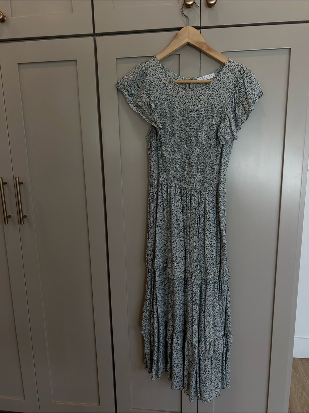 Called to Surf Light Blue Floral Tiered Maxi Dress